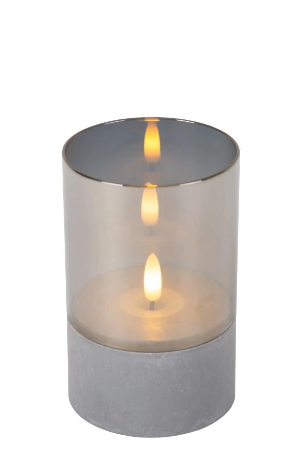 Lucide VELAS - Lámpara de mesa - Batería/pilas - Ø 8 cm - LED - 3x0,2W 2700K - Ahumado - Set de 3 - detalle 2